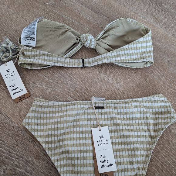 *NWT* Billabong x The Salty Blonde Meet you Matcha Bikini - Large Top/Med Bottom - Picture 3 of 8